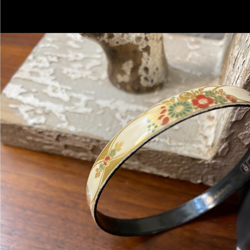 Michaela Frey Original Signed Cloisonné Bangle Bracelet & Brooch - Picture 5 of 14